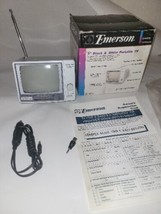 Vtg Emerson (BT-0515) 5&quot; Portable Black &amp; White Analog Television  - £42.69 GBP