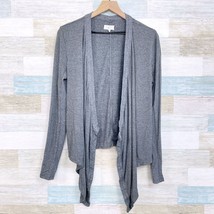 Lou &amp; Grey Signaturesoft Cascade Cardigan Sweater Gray Open Front Womens Medium - £23.73 GBP