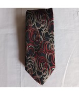 Mens Neck Tie Necktie Silk Pierre Cardin Geometric Maroon Silver Spirals... - £9.48 GBP