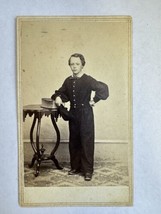 Antique CDV Photo 1860s Boy Dapper Man Fancy Dress Victorian Civil War Era MA - £12.90 GBP