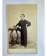 Antique CDV Photo 1860s Boy Dapper Man Fancy Dress Victorian Civil War E... - £12.63 GBP