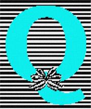 Pepita Needlepoint Canvas: Letter Q Striped Bow, 8&quot; x 9&quot; - $50.00+