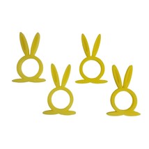 Easter Bunny Rabbit Ears Set of 4 Yellow Napkin Rings Holders USA PR202-YLW-4 - £3.97 GBP