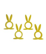 Easter Bunny Rabbit Ears Set of 4 Yellow Napkin Rings Holders USA PR202-... - $4.99