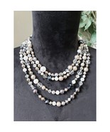 Women&#39;s Multi Strand Pearl Crystal Bead Necklace with Mystery Box Clasp - $37.74 CAD
