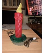 READ 15" Red Green Yellow Lighted Christmas Candle Blow Mold Handle Drip... - $25.95