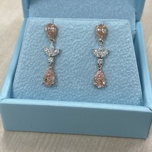 Kunstdiamanten Grown Birne Diamant Braut Lang 2.00 TCW Ohrringe 14k Weis... - $73,960.42 MXN