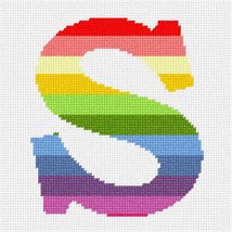 Pepita Needlepoint Canvas: Letter S Pastel Stripes, 7&quot; x 7&quot; - $50.00+