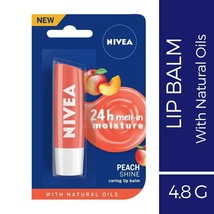 Nivea 24 hour Melt-in Moisture Caring Lip Balm, Peach Shine 4.8 g - £9.21 GBP