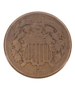 1871 Two Cent Piece in Good Condition, Brown Color, Full 4 Digit Date - $42.85