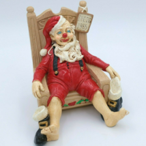 Vtg 1985 Judi&#39;s Pastimes Santa Claus Clown Collapsed In Chair Figurine Statue - £25.88 GBP