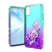 For Samsung S20 Plus 6.7&quot; Two Tone Quicksand Glitter Case GREEN/PURPLE - £4.66 GBP