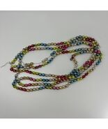 VTG 50&#39;s Christmas 8 ft Mercury Glass Garland-1/2&quot; Multi-Colored Double ... - $33.00