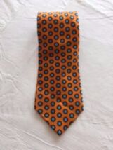 NWOT PACO RABANNE 100% Silk Orange Blue Geometric Print Necktie Made in ... - $34.65