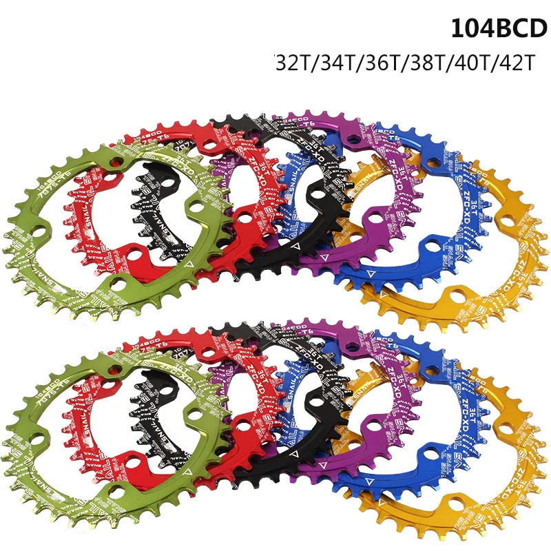 SNAIL Chainring Tooth Plate 104BCD Round oval 32/34/36/38/40/42t tooth Narrow Ul - £95.65 GBP