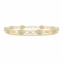 ANGARA Oval Opal and Diamond Infinity Link Bracelet for Women in 14K Solid Gold - £1,548.19 GBP