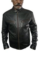 Bestzo Men&#39;s Fashion Biker Genuine Leather Jacket Black 3XL - £157.24 GBP