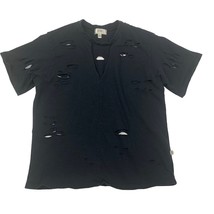 Nytt Distressed Black T-Shirt Made In USA 100% Cotton M Womens - $158.59 MXN
