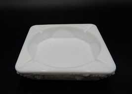Westmoreland White WG Milk Glass Square Ashtray Grapes Pattern 6.5 Inches - £14.38 GBP