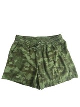 Old Navy Womens Shorts Adult Size Large Green Camo Pull on Ties Pockets ... - $21.41