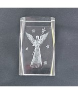 3D Laser Etched Fairy Angel Crystal Block Paperweight - £11.21 GBP