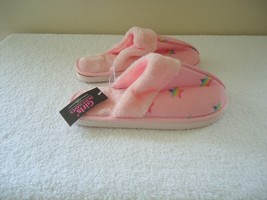 &quot; NWT &quot; Girls Must Haves Bobbie Brooks Size L (2-3) Pink &amp; Stars House Slippers - £8.99 GBP