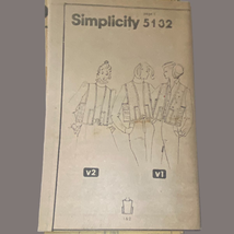 Simplicity 5132 Vest Pattern Miss OS 1981 Uncut No Envelope Quilted Reve... - £7.88 GBP