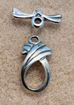 Deco wave sterling silver toggles  .8 gm  toggle22 - £2.58 GBP
