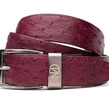 Domenico Genuine Exotic Ostrich Belt Wine image 2