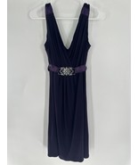 SCARLETT NITE Knee Length Purple Cocktail Dress Jeweled Accent Size 12 - $355.84 MXN