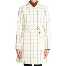 Theory Women&#39;s White Bozetta Checkered Plaid Wool Coat size L NWOT MSRP $895 - £239.24 GBP