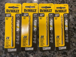 Dewalt DW1312 3/16&quot; Speed Tip Titanium Drill Bits (Lot Of 4) - £15.84 GBP