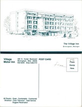 Michigan Birmingham Village Motor Inn Hunter Boulevard Vintage Postcard - £7.39 GBP