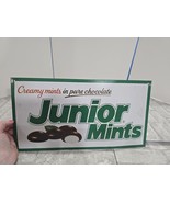 Junior Mints Metal Retro Sign Tin 16&quot; x 8.5&quot; Chocolate Collectible Man C... - $27.15 CAD