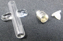 Cross Glass Glass Vial 1&quot; Bottle Charm Cremation Ashes Pendant Instructi... - £7.00 GBP