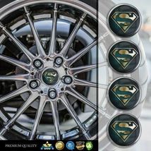 4 x 58 mm Domed  by Superman Decal Sticker for Rims - Wheel Caps - Wheel Center  - £11.10 GBP