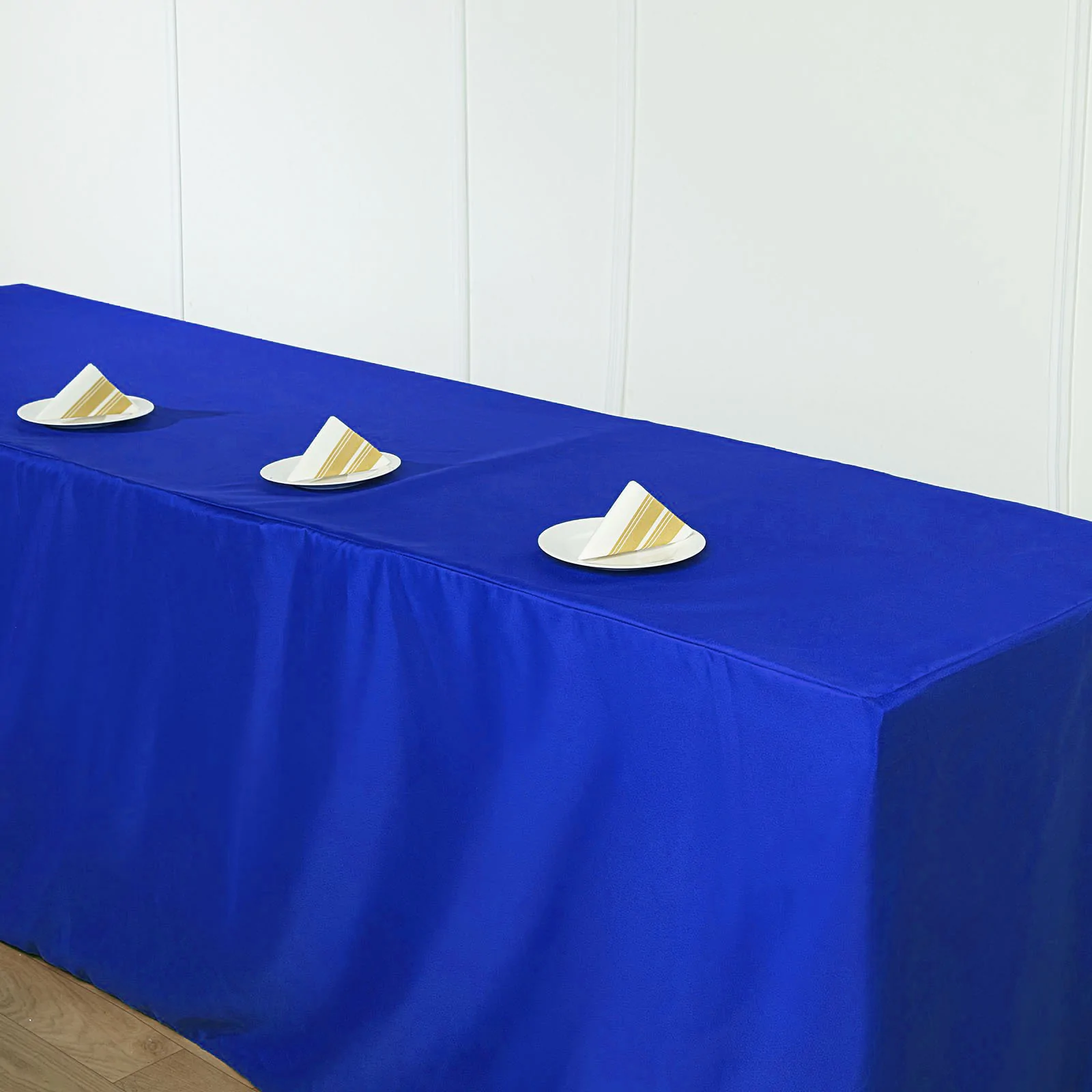 Royal Blue - 8FT Fitted Polyester Rectangular Table Cover for Wedding Party - $41.88