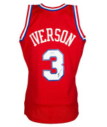 Allen Iverson Signed Philadelphia 76ers 2002-03 Red M&amp;N Swingman Jersey ... - £259.82 GBP