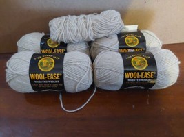 Lion Brand Wool-Ease Yarn  3oz 197 Yards 4 Medium Natural Heather 4.5 Skeins - £32.29 GBP