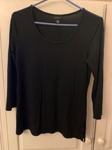 Mercer And Madison Women’s Scoop Neck 3/4 Sleeve Shirt Black XS - $9.50