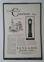 Vintage 1929 Sangamo Electric Clock Colonial Days Full Page Original Ad - $6.64
