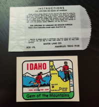 BAXTER LANE CO Idaho Gem of the MTNs VTG Travel Luggage Water Decal Stic... - $39.59