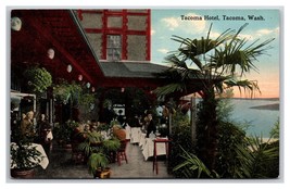 Sea Terrace Patio w String Band Hotel Tacoma Washington WA UNP DB Postca... - £6.97 GBP