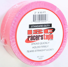 ISC Racers Tape Top-Grade Colored Duct Tape 2in. x 90ft. Red - £8.53 GBP