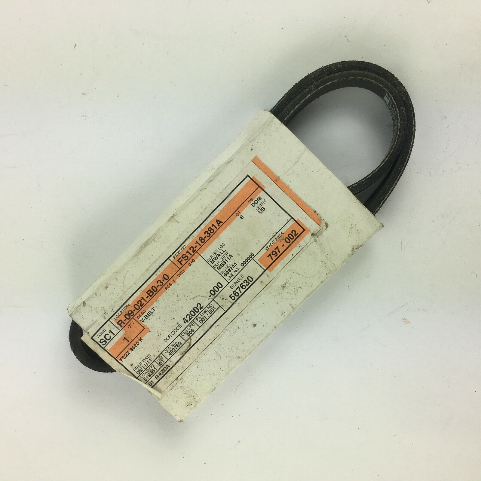 Genuine Automotive V-Ribbed Belt FS12-18-381 A A3 - $15.99