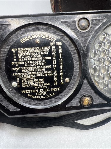 Vtg Art Deco Weston Photronic Light Exposure Meter Model 650 W/ Case Bakelite  Item image 7