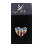 Swarovski Flag Heart Pin Stamped - £40.70 GBP