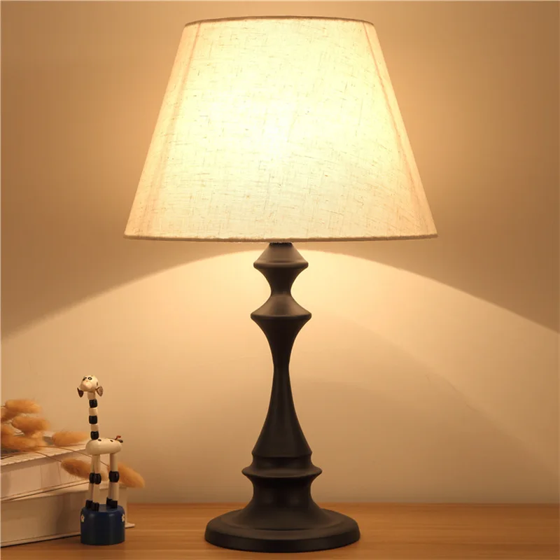 Table Bedroom lamp bedside lamp American simple modern wrought iron livi... - $132.88+