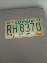 Vintage Georgia License Plate 1983-1989 Upson County RH 8370 - $225.56 MXN