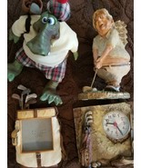 Four (4) Golf Theme Home Decor Pieces ~ Shelf Sitter ~ Frame ~ Figurine ... - $14.96